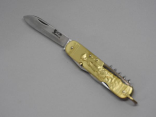 COUTEAU COURSOLLE GRAND PECHEUR QUAI  6  PIÈCES  TIRE-BOUCHON POINÇON OUVRE-BOITE CANIF TOURNEVIS  MANCHE LAITON - 247