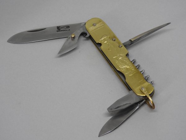 COUTEAU COURSOLLE GRAND PECHEUR QUAI  6  PIÈCES  TIRE-BOUCHON POINÇON OUVRE-BOITE CANIF TOURNEVIS  MANCHE LAITON - 247 – Image 2