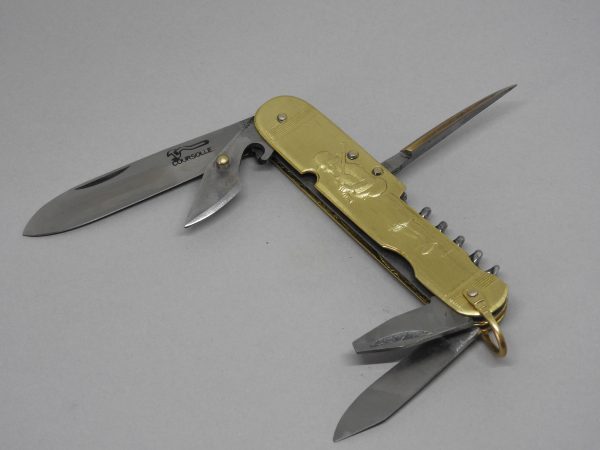 COUTEAU COURSOLLE GRAND JOUEUR DE BINIOU FILEUSE  6  PIÈCES  TIRE-BOUCHON POINÇON OUVRE-BOITE CANIF TOURNEVIS  MANCHE LAITON - 247 – Image 3