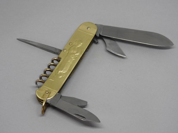 COUTEAU COURSOLLE GRAND JOUEUR DE BINIOU FILEUSE  6  PIÈCES  TIRE-BOUCHON POINÇON OUVRE-BOITE CANIF TOURNEVIS  MANCHE LAITON - 247 – Image 4