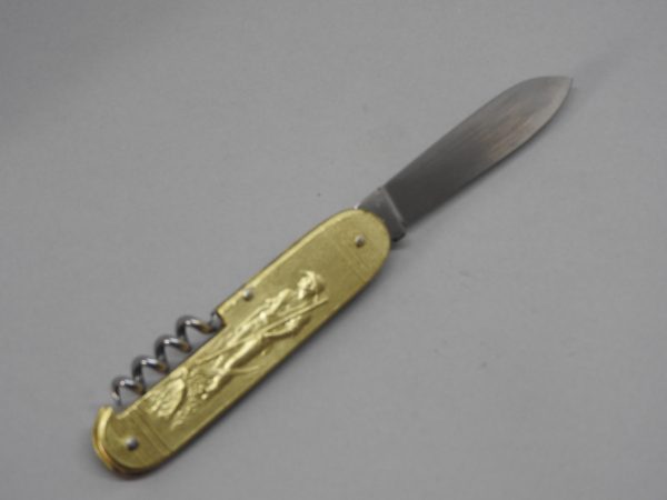 COUTEAU COURSOLLE MOYEN SEMEUR FAUCHEUR 2  PIÈCES  TIRE-BOUCHON  MANCHE LAITON - 203 – Image 3