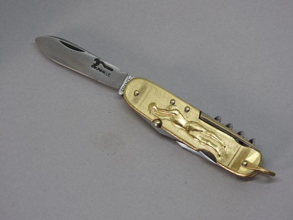 COUTEAU COURSOLLE MOYEN GARDIEN DE BUT TENNIS 6  PIÈCES  TIRE-BOUCHON POINÇON OUVRE-BOITE CANIF TOURNEVIS  MANCHE LAITON - 205
