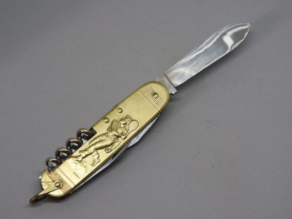 COUTEAU COURSOLLE MOYEN GARDIEN DE BUT TENNIS 6  PIÈCES  TIRE-BOUCHON POINÇON OUVRE-BOITE CANIF TOURNEVIS  MANCHE LAITON - 205 – Image 2