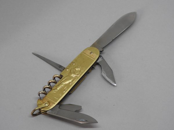 COUTEAU COURSOLLE MOYEN GARDIEN DE BUT TENNIS 6  PIÈCES  TIRE-BOUCHON POINÇON OUVRE-BOITE CANIF TOURNEVIS  MANCHE LAITON - 205 – Image 4