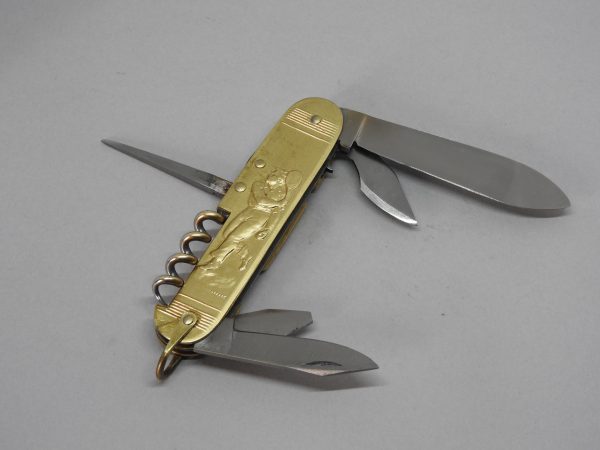 COUTEAU COURSOLLE MOYEN GARDIEN DE BUT TENNIS 6  PIÈCES  TIRE-BOUCHON POINÇON OUVRE-BOITE CANIF TOURNEVIS  MANCHE LAITON - 205 – Image 6