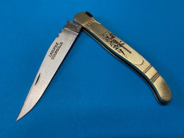 COUTEAU LAGUIOLE COURSOLLE 1 PIÈCE 11CM MANCHE LAITON  - 11 CHASSEUR – Image 5