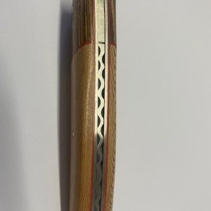 COUTEAU THIERS 12CM PLEIN MANCHE BOCOTE PLATANE SUR  LAME ET RESSORT INOX GUILLOCHES-9612BOPLA