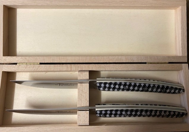 COUTEAU THIERS TABLE COFFRET DE 2 COUTEAUX DE TABLE 9912THNOIRBLANC – Image 3